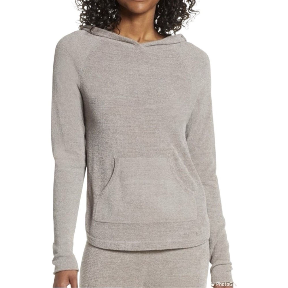 Barefoot Dreams Cozy Chic Pullover Ultra Lite Hoodie Light Cocoa Long Sleeves XS